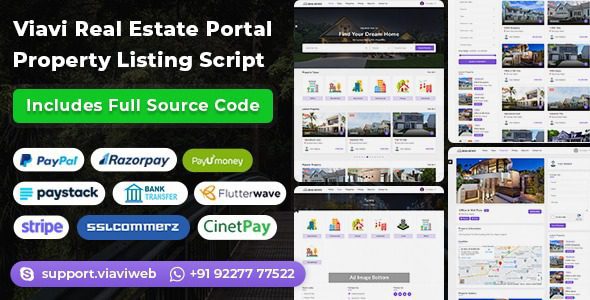 Viavi Real Estate Portal v1.1 - Property Listing Script