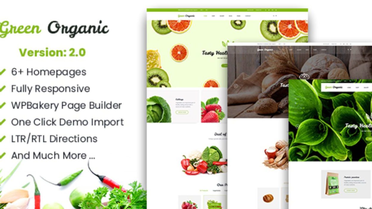 GreenOrganic v2.45 Organic & Bakery WordPress Theme