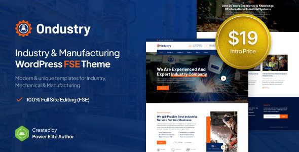 Ondustry v1.0.2 Industry & Manufacturing FSE WordPress