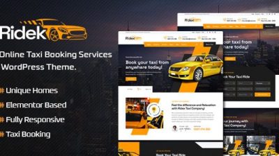 Ridek v1.1.3 Online Taxi Booking Service WordPress Theme