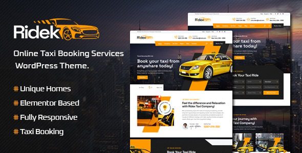 Ridek v1.1.3 Online Taxi Booking Service WordPress Theme