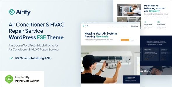 Airify v1.0.0 HVAC Repair Service FSE WordPress Theme