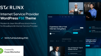 Starlinx (v1.0.1) Broadband & Internet WordPress Theme