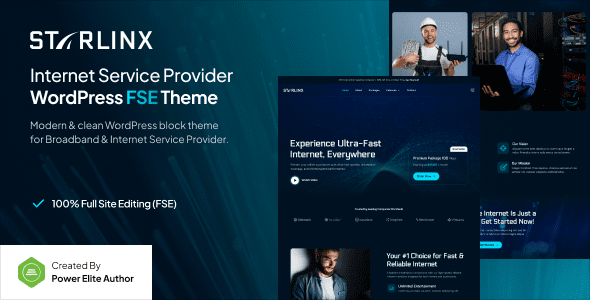 Starlinx (v1.0.1) Broadband & Internet WordPress Theme
