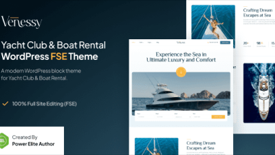 Venessy (v1.0.0) Yacht Club & Boat Rental WordPress Theme