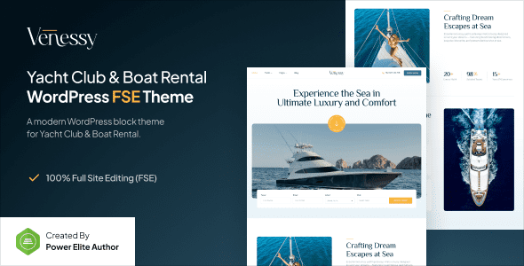 Venessy (v1.0.0) Yacht Club & Boat Rental WordPress Theme