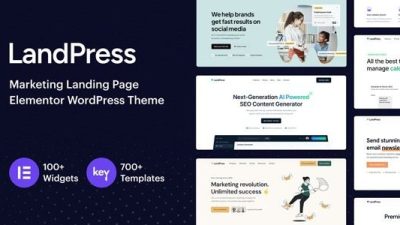 LandPress (v1.5) Marketing Landing Page Elementor WordPress Theme