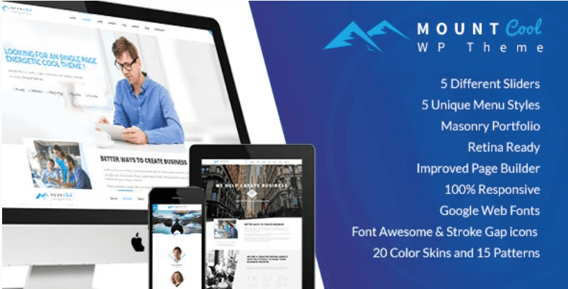 MountCool v3.2 Single Page Portfolio WordPress Theme