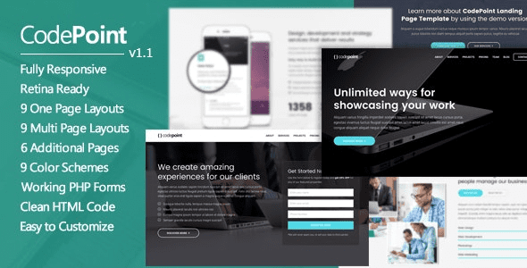 CodePoint (v1.2.5) Landing Page WordPress Theme