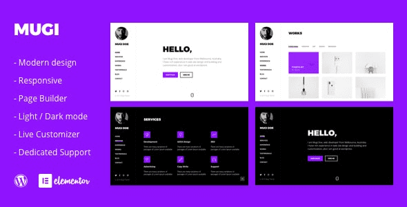 Mugi (v1.0.6) Personal Portfolio & Resume WordPress Theme