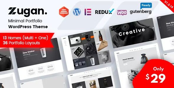 Zugan v1.6.6 Minimal Portfolio WordPress Theme
