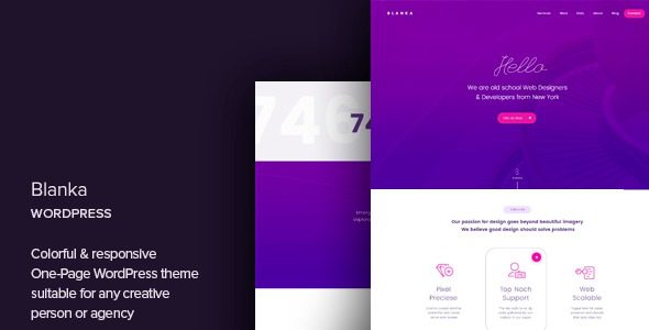 Blanka (v1.5) One Page WordPress Theme