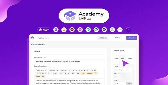 Academy LMS Pro插件下载