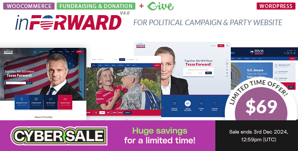 inForward (v4.1) Political Campaign and Party WordPress Theme