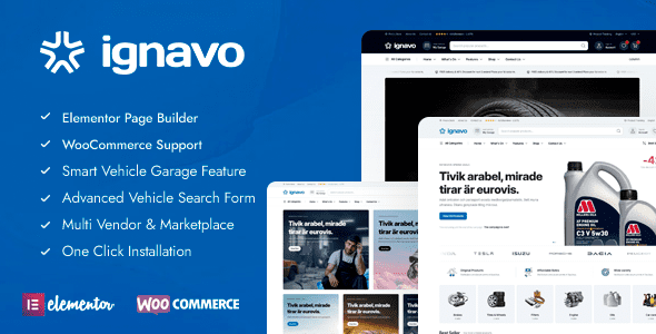 Ignavo (v1.0.3) Auto Parts WooCommerce Theme