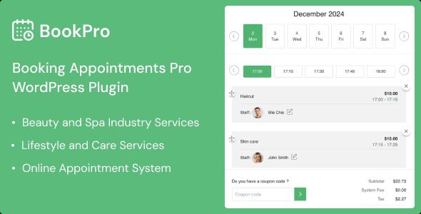 BookPro v1.0.9 – Appointment Booking WordPress Plugin