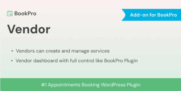 Multi Vendor Add-on for BookPro Plugin WordPress v1.0.0