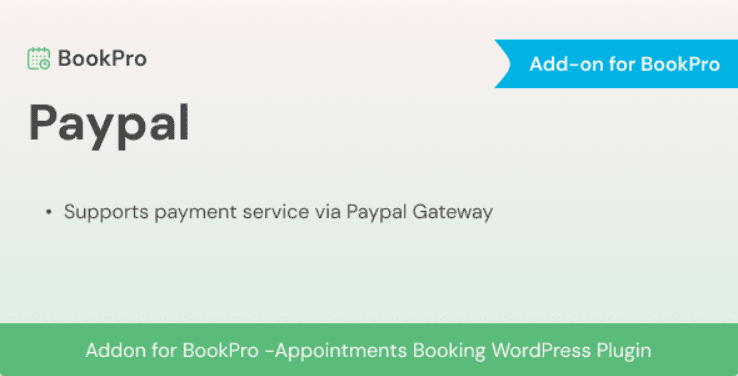 PayPal Payments Standard Add-on for BookPro Plugin v1.0.0