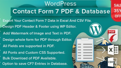 WordPress Contact Form 7 PDF, Google Sheet & Database (v3.0.0)