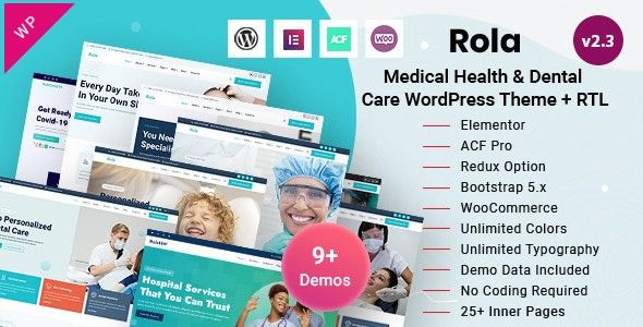 Rola (v3.1) Medical Health & Dental Care WordPress Theme