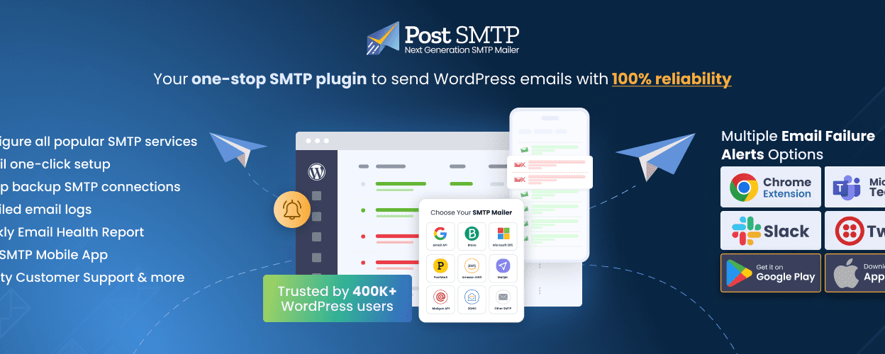 Post SMTP (v3.6.1) Complete SMTP Solution with Logs, Alerts, Backup SMTP & Mobile App