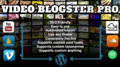 Video Blogster Pro v4.9.0 - import YouTube videos to WordPress. Also DailyMotion, Spotify, Vimeo, more