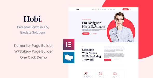 Hobi v2.0.2 Personal Portfolio WordPress Theme