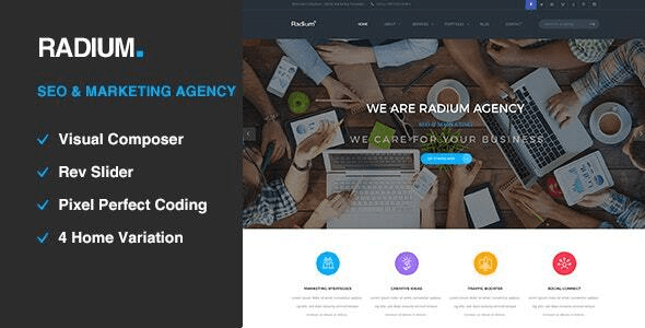 Radium (v2.6) SEO /Digital Agency WordPress Theme