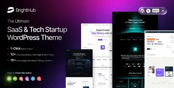 BrightHub (v1.0.3) SaaS & Tech Startup WordPress Theme
