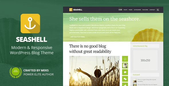 SeaShell (v1.9.1) Modern Responsive WordPress Blog Theme