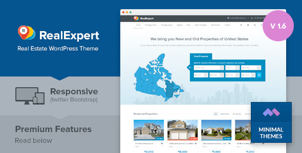 Real Expert (v1.7.6) Responsive Real Estate and Property Listing WP Theme