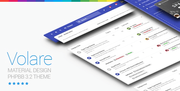 Volare (v1.1.7) Material Design phpBB 3.3 Theme