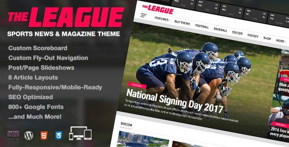 The League (v4.5.0) Sports News & Magazine WordPress Theme