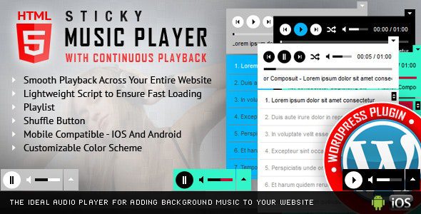 Sticky HTML5 Music Player WordPress Plugin v3.1.7