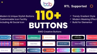 BWD creative buttons elementor addon插件下载