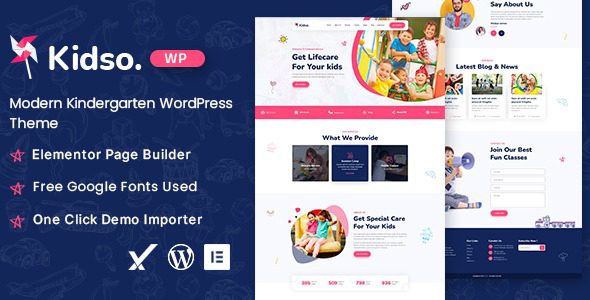 Kidso (v1.1.0) Modern Kindergarten WordPress Theme
