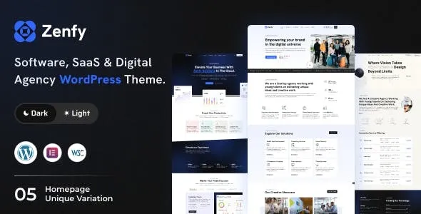 Zenfy (v1.1) Software, SaaS & Digital Agency WordPress Theme