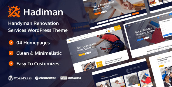 Hadiman (v1.0.10) Handyman Renovation Services WordPress Theme
