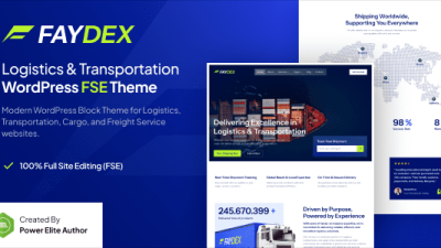 Faydex (v1.0.0) Logistics and Transportation Gutenverse FSE WordPress Block Theme