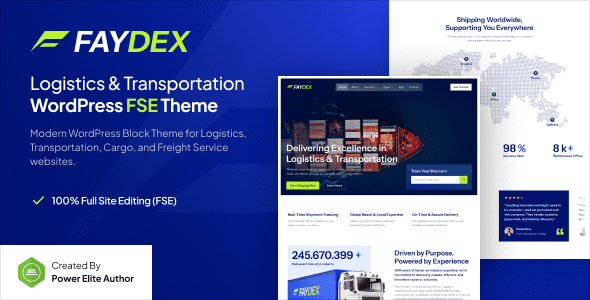 Faydex (v1.0.0) Logistics and Transportation Gutenverse FSE WordPress Block Theme