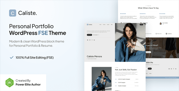 Caliste (v1.0.0) Personal Portfolio CV & Resume Gutenverse FSE WordPress Block Theme
