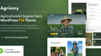 Agriomy (v1.0.0) Agriculture & Organic Farm Gutenverse FSE WordPress Block Theme