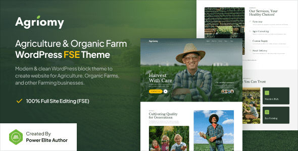 Agriomy (v1.0.0) Agriculture & Organic Farm Gutenverse FSE WordPress Block Theme