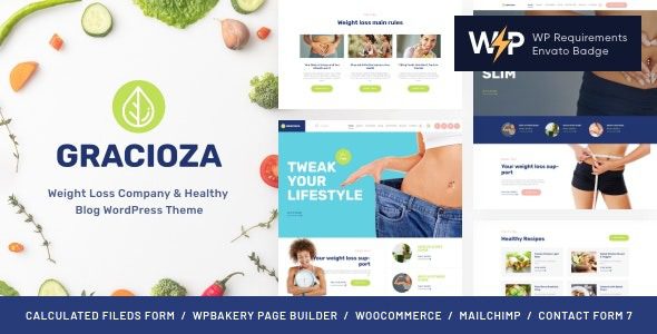 Gracioza (v1.0.14) Weight Loss Company & Healthy Blog WordPress Theme
