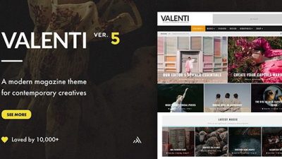 Valenti v5.5.4 WordPress HD Review Magazine News Theme