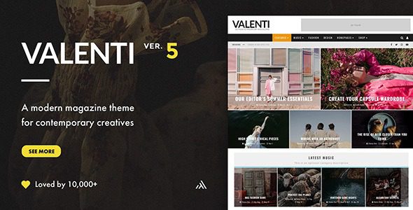 Valenti v5.5.4 WordPress HD Review Magazine News Theme