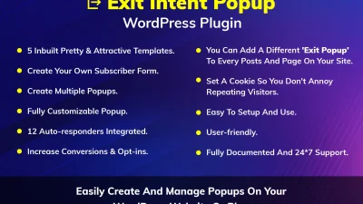 Exit Intent Popup WordPress Plugin v1.0.3