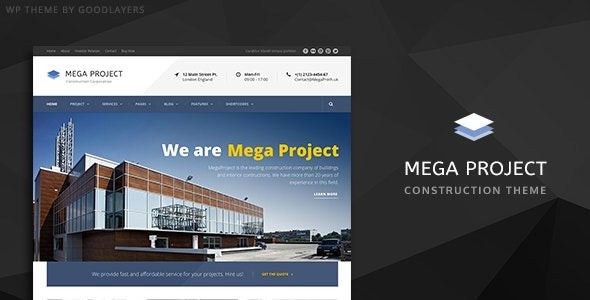 Mega Project v1.4.0 Construction WordPress Theme