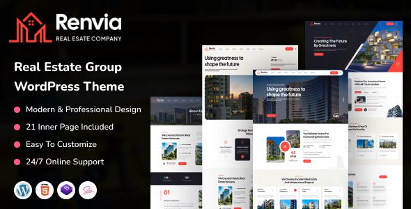 Renvia (v1.0) Real Estate Group WordPress Theme