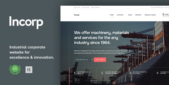 Incorp (v1.2) Industrial, Factory & Corporate WordPress Theme